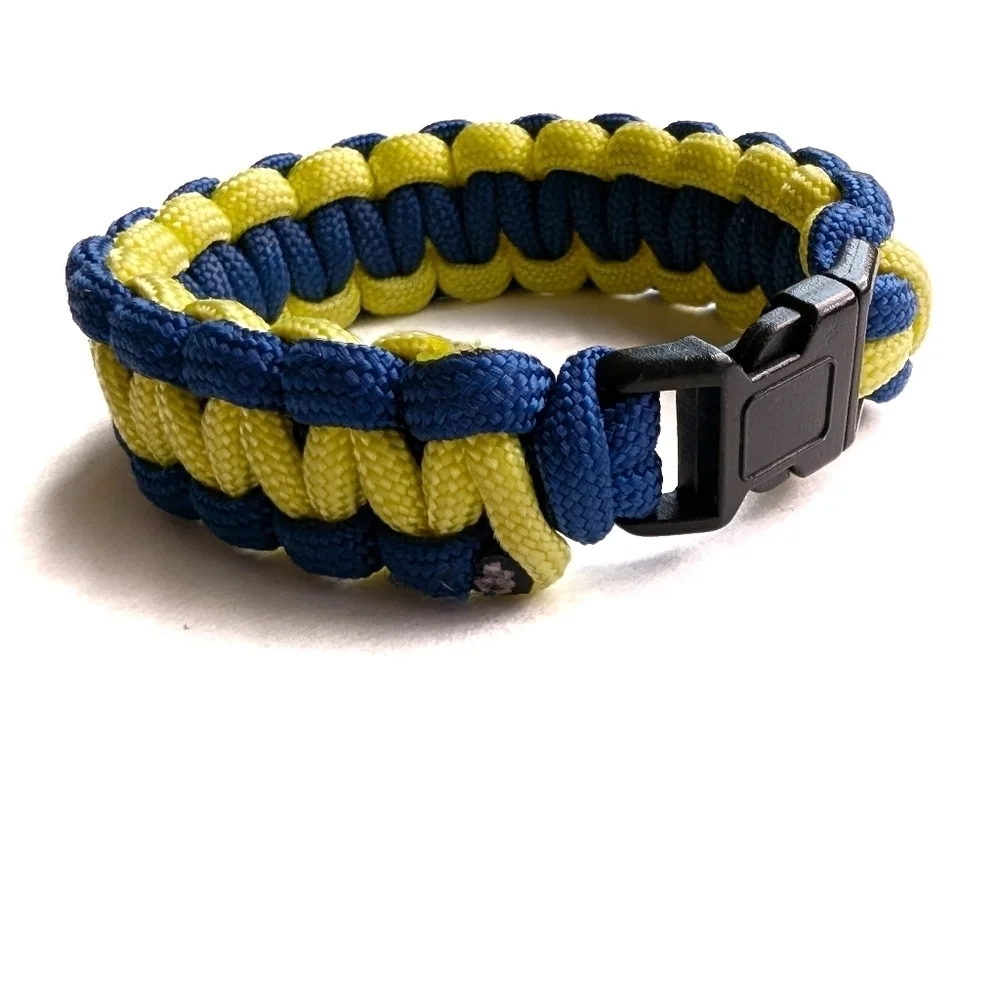 PARACHUTE Cord Rope Bracelet Yellow Blue Camping Boating